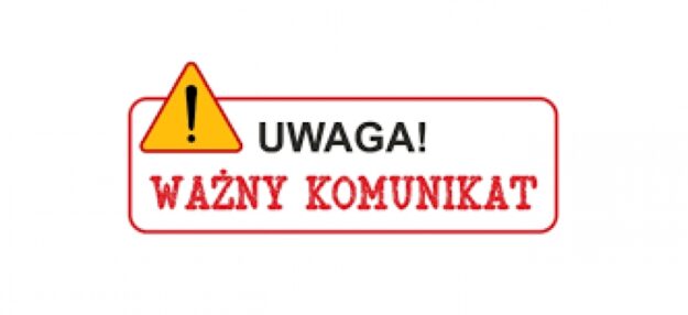 Napis Uwaga Ważny komunikat.