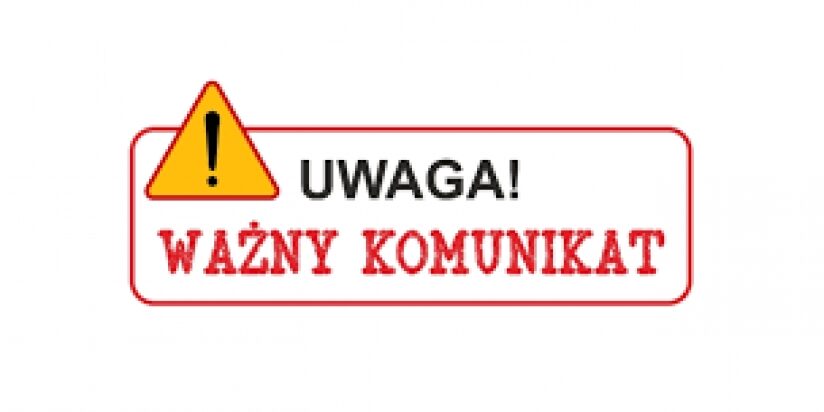Napis Uwaga Ważny komunikat.