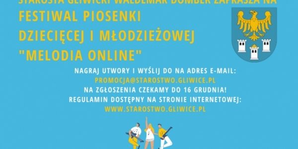 Plakat opisujący informacje o konkursie piosenki.